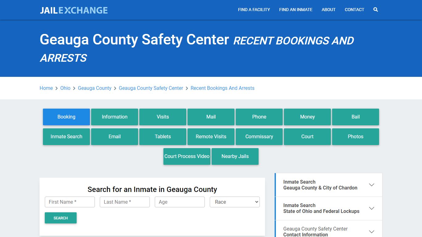 Geauga County Safety Center Recent Bookings And Arrests - Jail Exchange