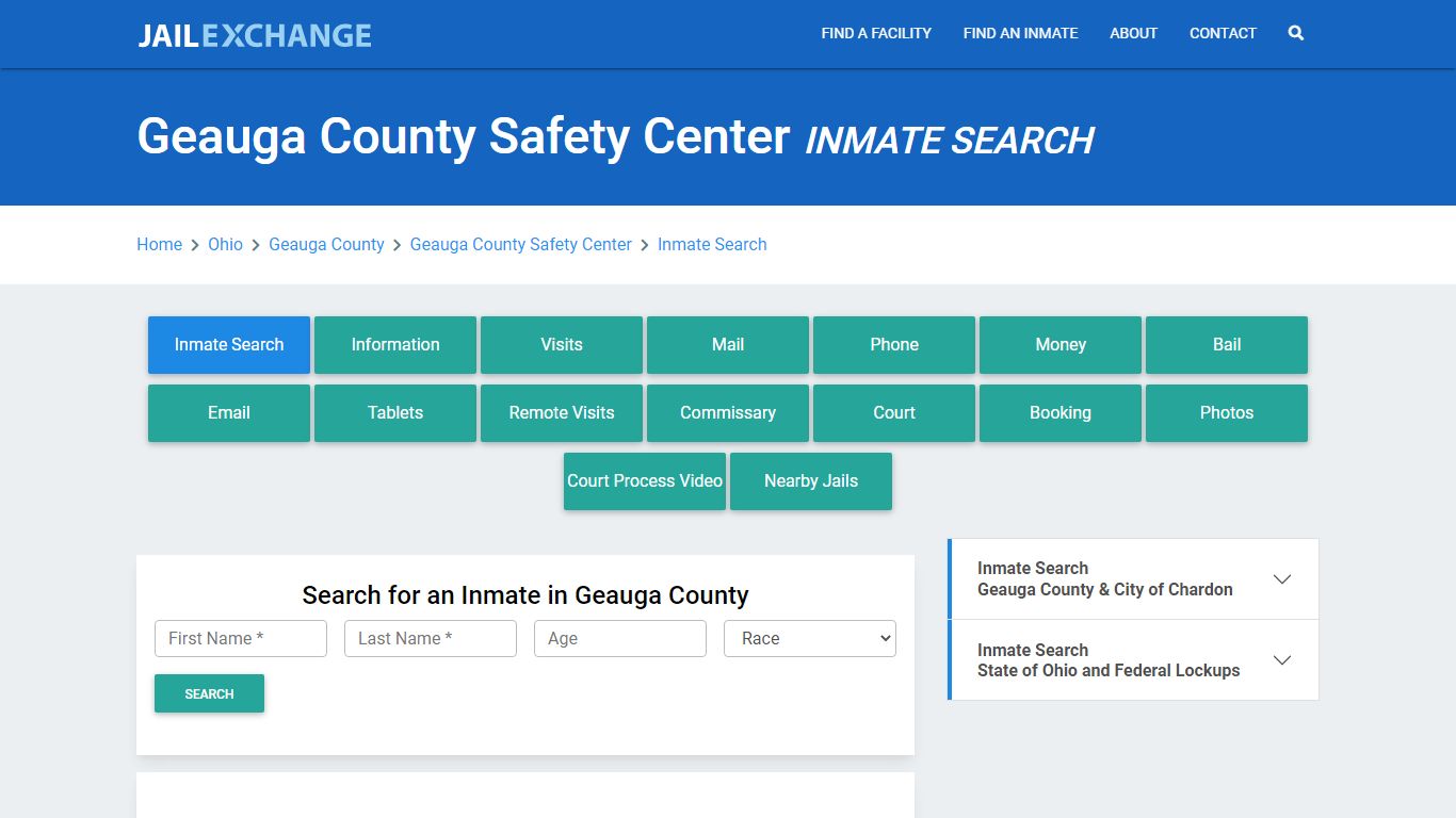 Geauga County Safety Center Inmate Search - Jail Exchange