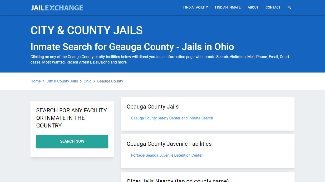 Inmate Search for Geauga County | Jails in Ohio - Jail Exchange