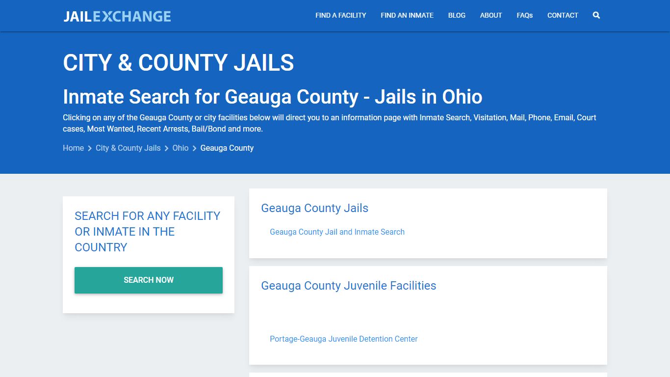 Inmate Search for Geauga County | Jails in Ohio - Jail Exchange